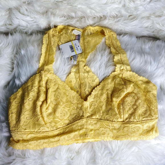 HOST PICK 🎉 FREE PEOPLE Racerback Yellow Lace Bralette - Picture 5 of 7